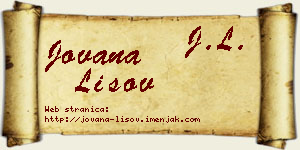 Jovana Lisov vizit kartica